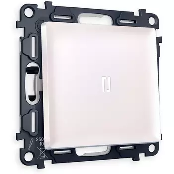 Комплект механизма Ambrella Volt 1-клавишного проходного выключателя с подсветкой 5600K ALFA MA202035 Жемчуг QUANT