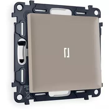 Комплект механизма Ambrella Volt 1-клавишного проходного выключателя с подсветкой 5600K ALFA MA362035 Серо-бежевый матовый QUANT