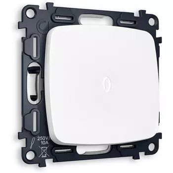 Комплект механизма Ambrella Volt 1-клавишного проходного выключателя с подсветкой 5600K OMEGA MO122035 Белый матовый QUANT