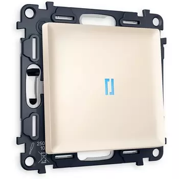 Комплект механизма Ambrella Volt 1-клавишного проходного выключателя с подсветкой 10000K ALFA MA322040 Бежевый матовый QUANT