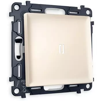 Комплект механизма Ambrella Volt 1-клавишного проходного выключателя с подсветкой 5600K ALFA MA322035 Бежевый матовый QUANT