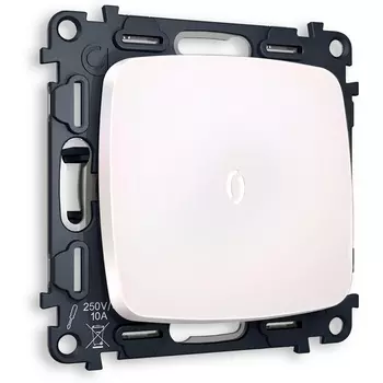 Комплект механизма Ambrella Volt 1-клавишного проходного выключателя с подсветкой 5600K OMEGA MO202035 Жемчуг QUANT