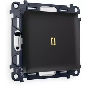 Комплект механизма Ambrella Volt 1-клавишного проходного выключателя с подсветкой 3200K ALFA MA802030 Черный матовый QUANT