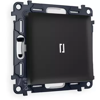 Комплект механизма Ambrella Volt 1-клавишного проходного выключателя с подсветкой 5600K ALFA MA802035 Черный матовый QUANT