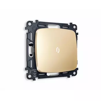 Комплект механизма Ambrella Volt 1-клавишного выключателя с подсветкой 5600K OMEGA MO602015 Шампань QUANT