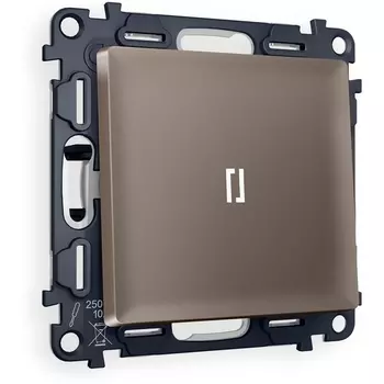 Комплект механизма Ambrella Volt 1-клавишного выключателя с подсветкой 5600K ALFA MA632015 Темная бронза матовый QUANT