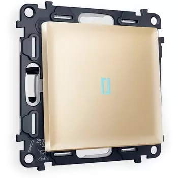 Комплект механизма Ambrella Volt 1-клавишного выключателя с подсветкой 10000K ALFA MA602020 Шампань QUANT