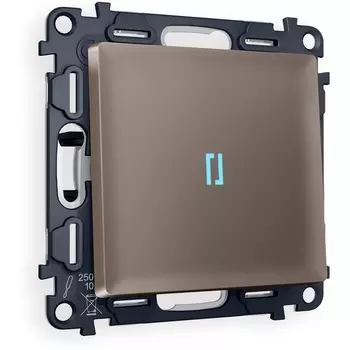 Комплект механизма Ambrella Volt 1-клавишного выключателя с подсветкой 10000K ALFA MA632020 Темная бронза матовый QUANT