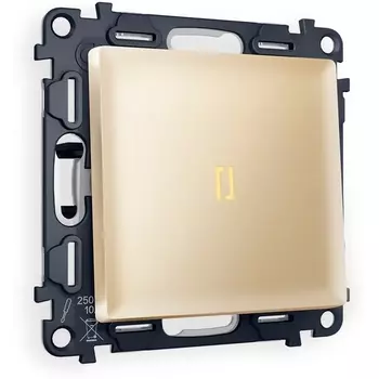 Комплект механизма Ambrella Volt 1-клавишного выключателя с подсветкой 3200K ALFA MA602010 Шампань QUANT