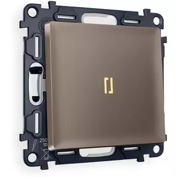 Комплект механизма Ambrella Volt 1-клавишного выключателя с подсветкой 3200K ALFA MA632010 Темная бронза матовый QUANT