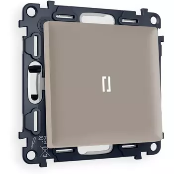 Комплект механизма Ambrella Volt 1-клавишного выключателя с подсветкой 5600K ALFA MA362015 Серо-бежевый матовый QUANT