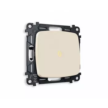 Комплект механизма Ambrella Volt 1-клавишного выключателя с подсветкой 3200K OMEGA MO322010 Бежевый матовый QUANT