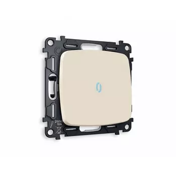 Комплект механизма Ambrella Volt 1-клавишного выключателя с подсветкой 10000K OMEGA MO322020 Бежевый матовый QUANT
