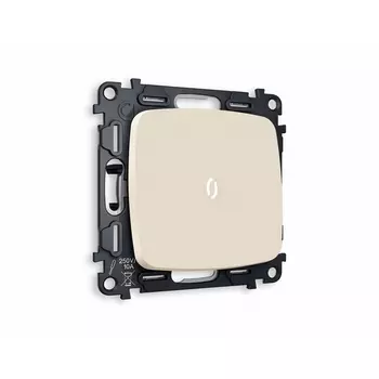 Комплект механизма Ambrella Volt 1-клавишного выключателя с подсветкой 5600K OMEGA MO322015 Бежевый матовый QUANT