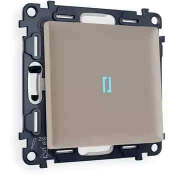 Комплект механизма Ambrella Volt 1-клавишного выключателя с подсветкой 10000K ALFA MA362020 Серо-бежевый матовый QUANT