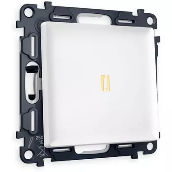 Комплект механизма Ambrella Volt 1-клавишного выключателя с подсветкой 3200K ALFA MA122010 Белый матовый QUANT