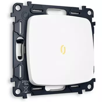 Комплект механизма Ambrella Volt 1-клавишного выключателя с подсветкой 3200K OMEGA MO122010 Белый матовый QUANT