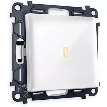 Комплект механизма Ambrella Volt 1-клавишного выключателя с подсветкой 3200K ALFA MA102010 Белый глянец QUANT