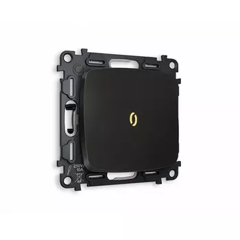 Комплект механизма Ambrella Volt 1-клавишного выключателя с подсветкой 3200K OMEGA MO802010 Черный матовый QUANT