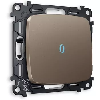 Комплект механизма Ambrella Volt 1-клавишного выключателя с подсветкой 10000K OMEGA MO632020 Темная бронза матовый QUANT