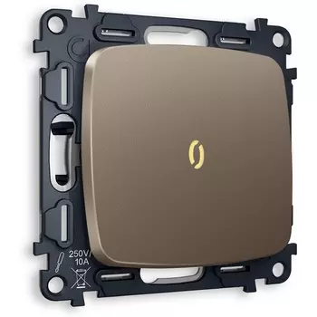 Комплект механизма Ambrella Volt 1-клавишного выключателя с подсветкой 3200K OMEGA MO632010 Темная бронза матовый QUANT