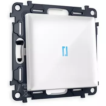 Комплект механизма Ambrella Volt 1-клавишного выключателя с подсветкой 10000K ALFA MA102020 Белый глянец QUANT