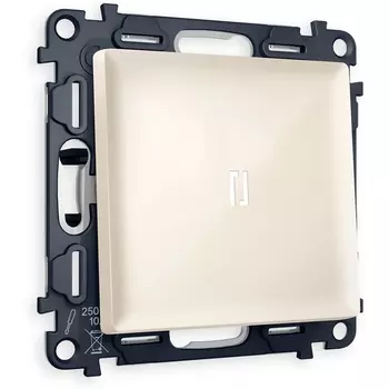 Комплект механизма Ambrella Volt 1-клавишного выключателя с подсветкой 5600K ALFA MA302015 Бежевый глянец QUANT