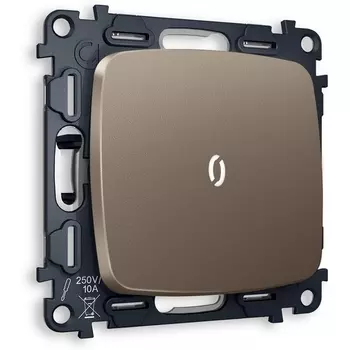 Комплект механизма Ambrella Volt 1-клавишного выключателя с подсветкой 5600K OMEGA MO632015 Темная бронза матовый QUANT