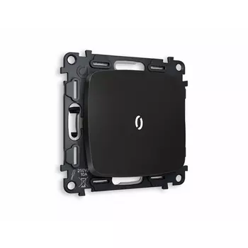 Комплект механизма Ambrella Volt 1-клавишного выключателя с подсветкой 5600K OMEGA MO802015 Черный матовый QUANT