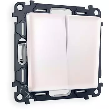 Комплект механизма Ambrella Volt 2-клавишного проходного выключателя ALFA MA203020 Жемчуг QUANT