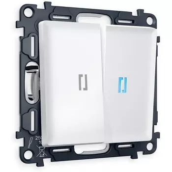 Комплект механизма Ambrella Volt 2-клавишного проходного выключателя с подсветкой 10000K ALFA MA124040 Белый матовый QUANT