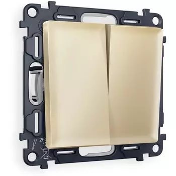 Комплект механизма Ambrella Volt 2-клавишного выключателя ALFA MA603010 Шампань QUANT