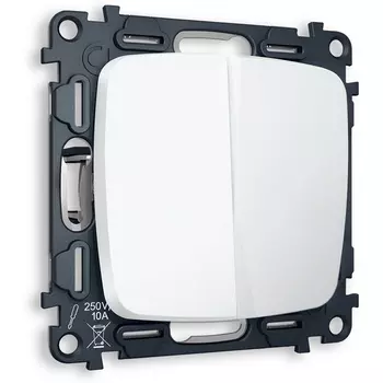 Комплект механизма Ambrella Volt 2-клавишного выключателя OMEGA MO123010 Белый матовый QUANT