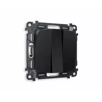 Комплект механизма Ambrella Volt 3-клавишного выключателя OMEGA MO805010 Черный матовый QUANT