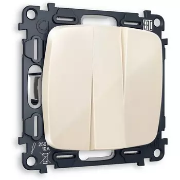 Комплект механизма Ambrella Volt 3-клавишного выключателя OMEGA MO305010 Бежевый глянец QUANT