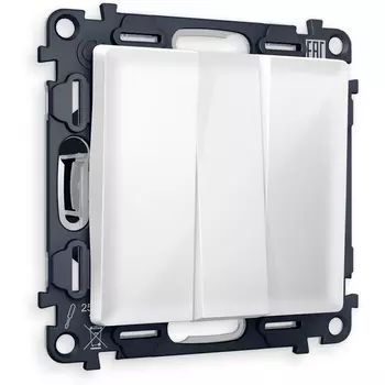 Комплект механизма Ambrella Volt 3-клавишного выключателя ALFA MA105010 Белый глянец QUANT