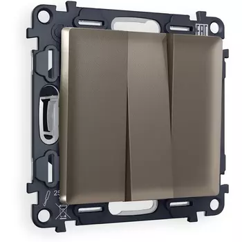 Комплект механизма Ambrella Volt 3-клавишного выключателя ALFA MA635010 Темная бронза матовый QUANT