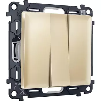 Комплект механизма Ambrella Volt 3-клавишного выключателя ALFA MA605010 Шампань QUANT