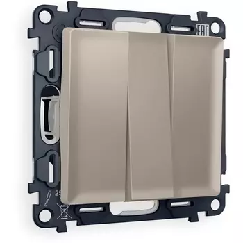 Комплект механизма Ambrella Volt 3-клавишного выключателя ALFA MA365010 Серо-бежевый матовый QUANT
