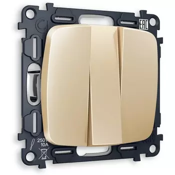 Комплект механизма Ambrella Volt 3-клавишного выключателя OMEGA MO605010 Шампань QUANT