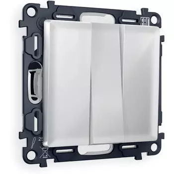 Комплект механизма Ambrella Volt 3-клавишного выключателя ALFA MA405010 Серебро глянец QUANT