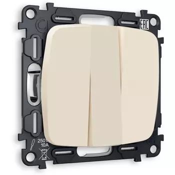 Комплект механизма Ambrella Volt 3-клавишного выключателя OMEGA MO325010 Бежевый матовый QUANT