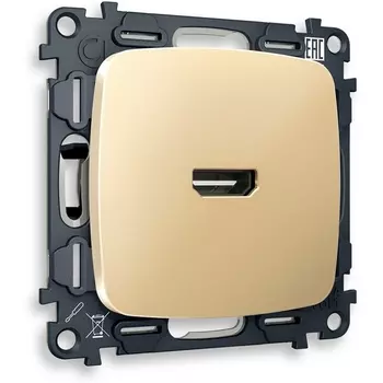 Комплект механизма Ambrella Volt розетки HDMI 2.0 OMEGA MO614010 Шампань 40V/500mA 2.0GHz 5-18Gbit/s QUANT