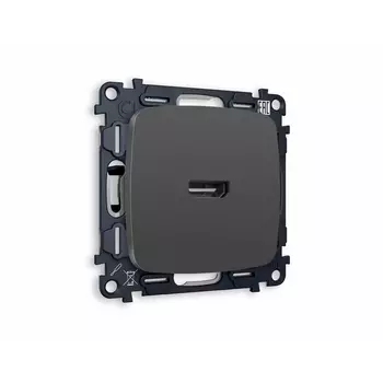 Комплект механизма Ambrella Volt розетки HDMI 2.0 OMEGA MO914010 Графит мягкое касание 40V/500mA 2.0GHz 5-18Gbit/s QUANT