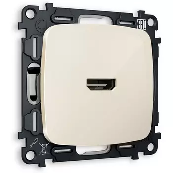 Комплект механизма Ambrella Volt розетки HDMI 2.0 OMEGA MO314010 Бежевый глянец 40V/500mA 2.0GHz 5-18Gbit/s QUANT