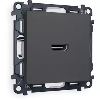 Комплект механизма Ambrella Volt розетки HDMI 2.0 ALFA MA914010 Графит мягкое касание 40V/500mA 2.0GHz 5-18Gbit/s QUANT