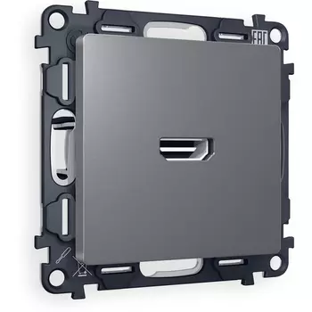 Комплект механизма Ambrella Volt розетки HDMI 2.0 ALFA MA664010 Антрацит серый 40V/500mA 2.0GHz 5-18Gbit/s QUANT