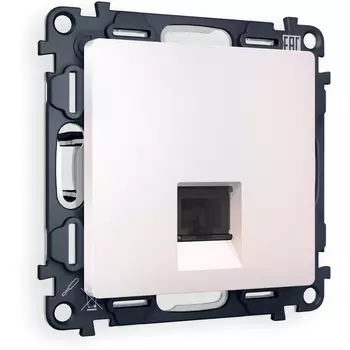 Комплект механизма Ambrella Volt телефонной розетки ALFA MA212030 Жемчуг RJ-11(4P4C) с защитной шторкой QUANT