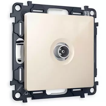 Комплект механизма Ambrella Volt TV розетки оконечной ALFA MA313010 Бежевый глянец 50-870 MHz 1dB QUANT