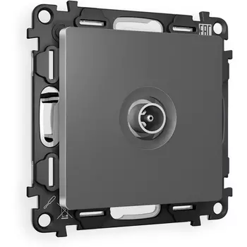 Комплект механизма Ambrella Volt TV розетки оконечной ALFA MA663010 Антрацит серый 50-870 MHz 1dB QUANT